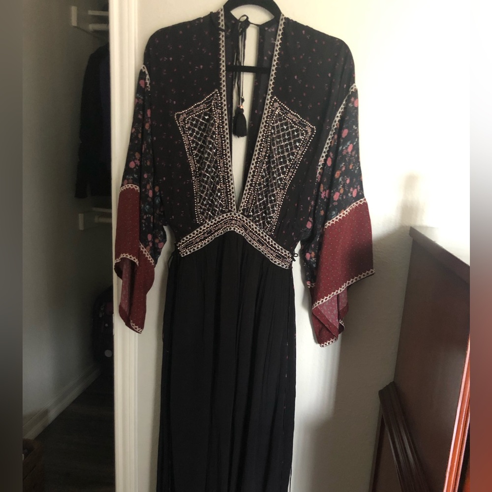 FREE PEOPLE beaded embroidered Stevie Nicks dress